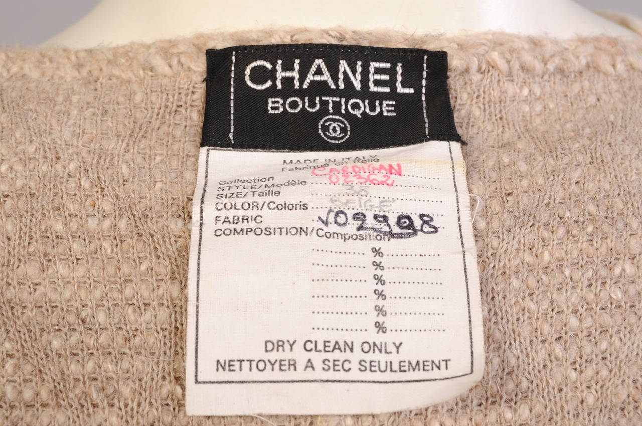 Chanel Boutique Beige Knit Jacket 2