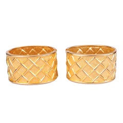 Pair of Wide Golden Cuffs