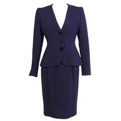 Yves Saint Laurent Huate Couture Navy Wool Suit 7
