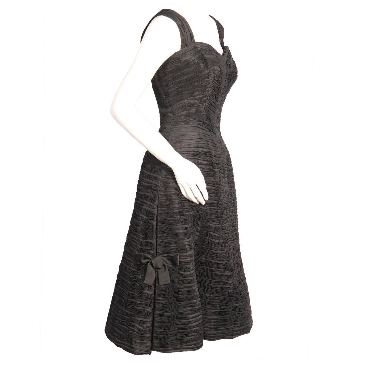 pleated linen dress