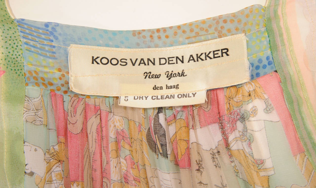 1970's Koos Van Den Akker Two Piece Chiffon & Lace Dress 2