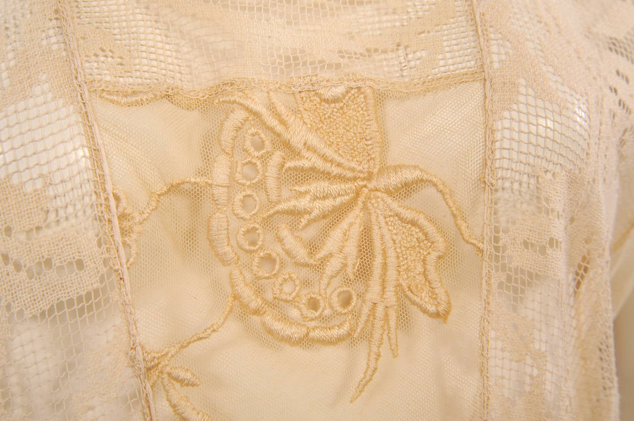 1920's Filet Lace & Embroidered Dress 1