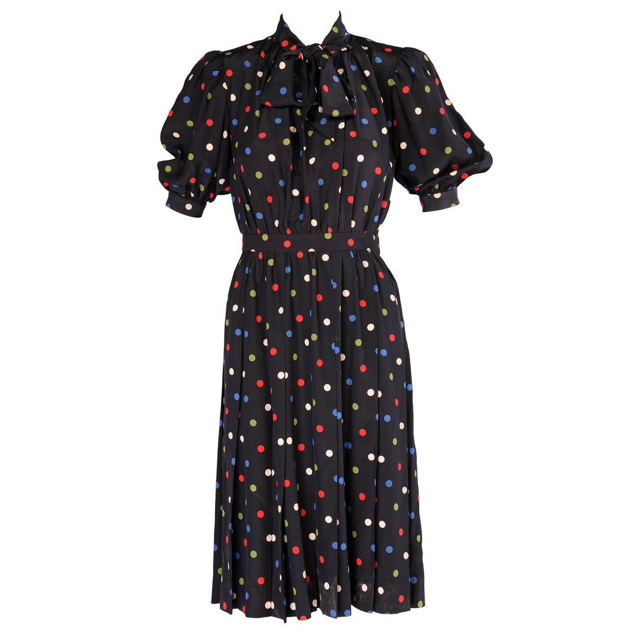 Yves Saint Laurent Polka Dot Silk Dress