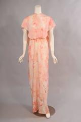 1970's Chloe Hand Painted Silk Halter Dress, Runway Worn