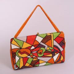 Modern Art Inspired Walborg Hand Beaded Bag or Clutch