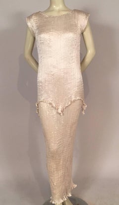 Fortuny Ivory Peplos Gown with Original Tag Never Worn, in Original Box