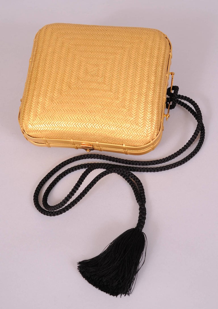 Elsa Peretti Tiffany and Co. 18K Gold, Silk and Hand Woven Bamboo