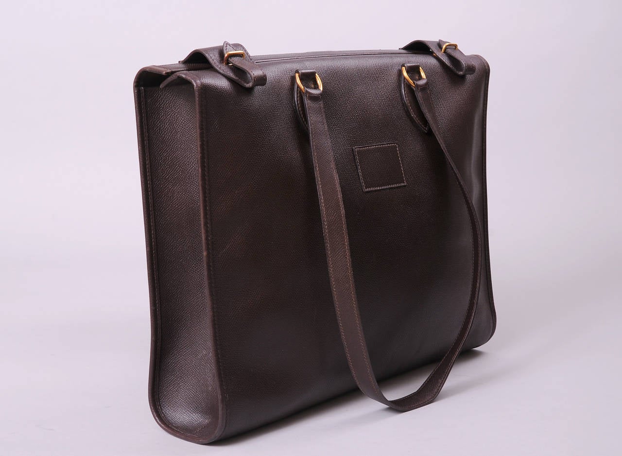 Black Hermes Leather Briefcase or Tote Bag
