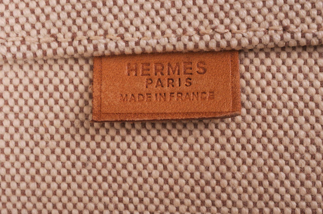 Hermes Leather and Toile Travel Bag or Tote 1