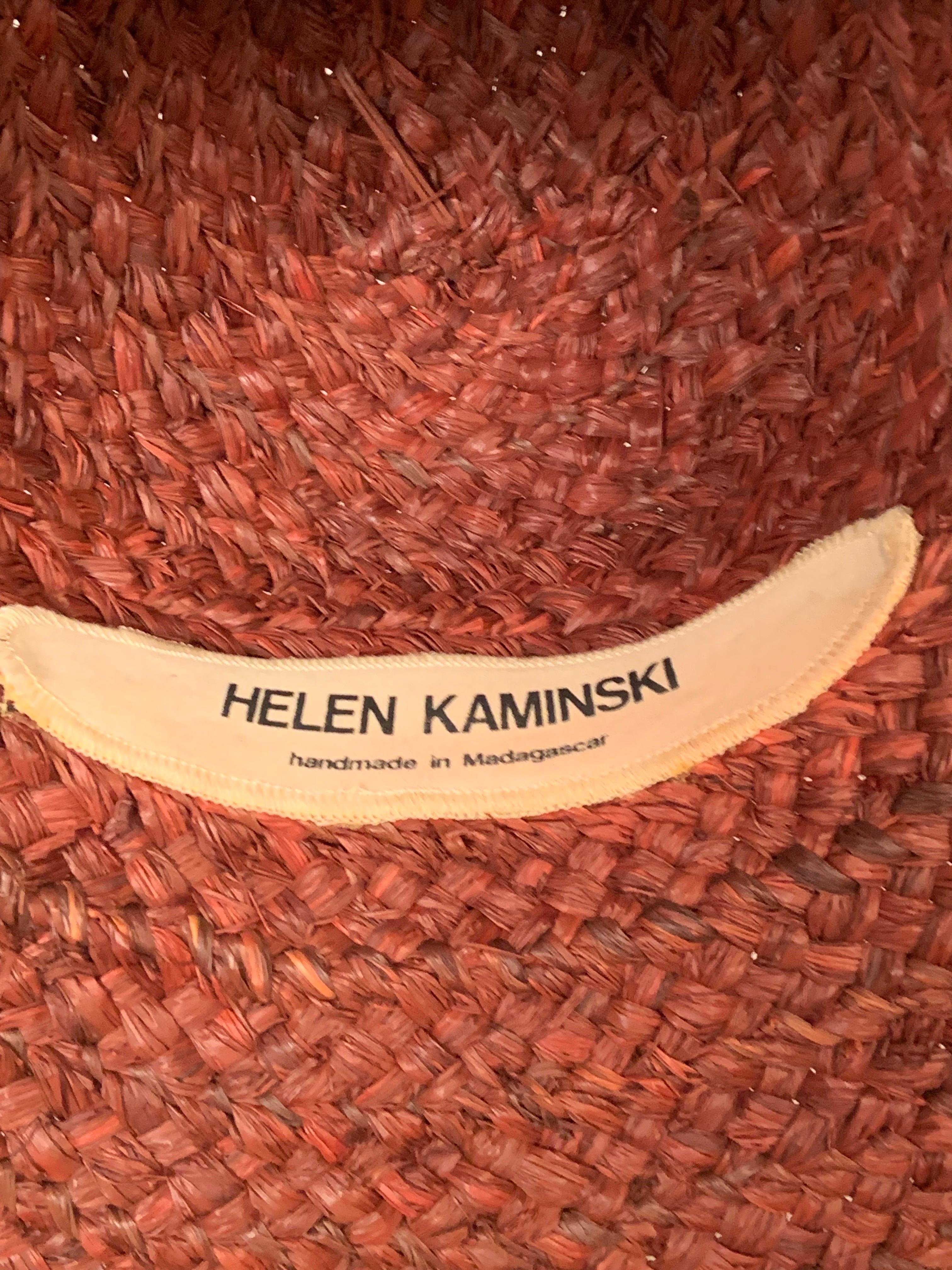 Cappello di paglia rosso borgogna Helen Kaminski in vendita 1
