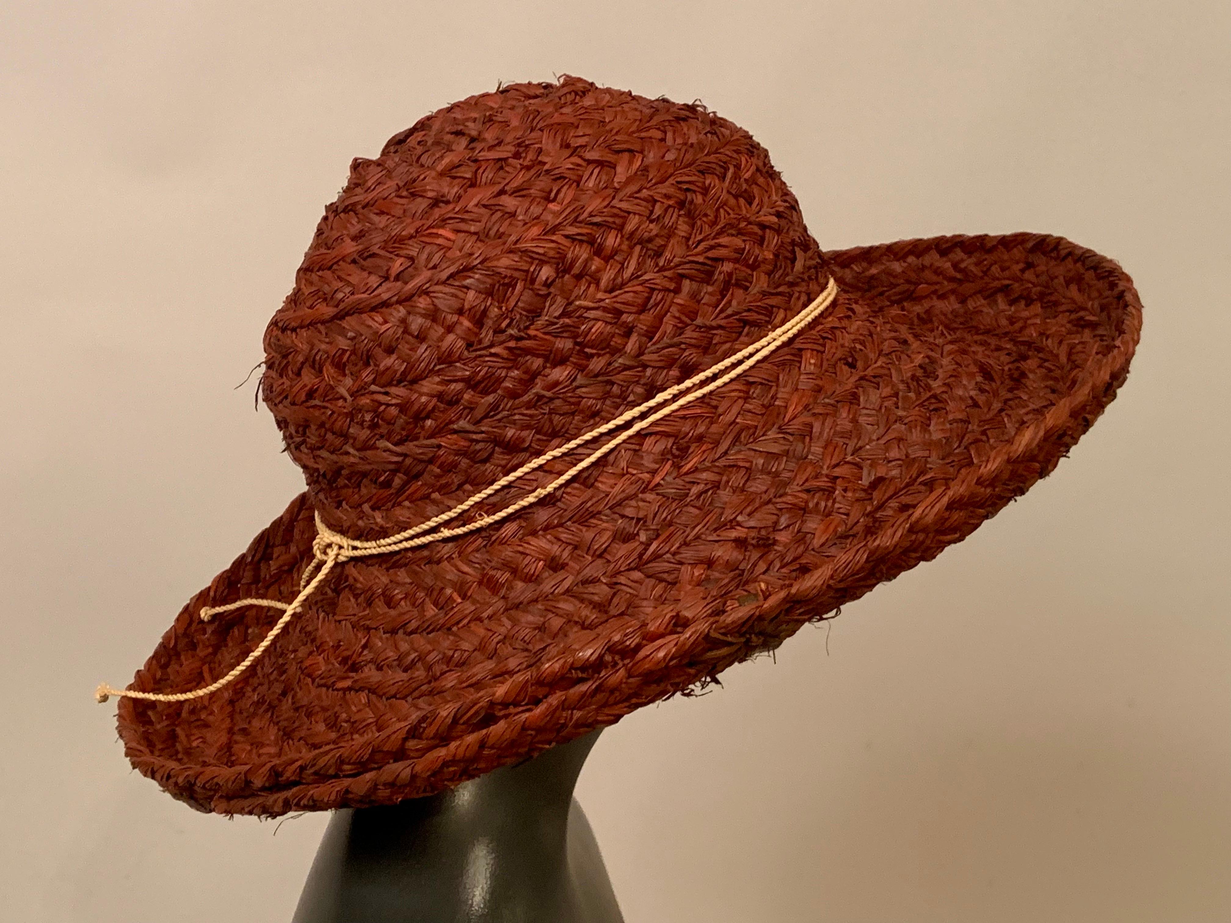 Rosso Cappello di paglia rosso borgogna Helen Kaminski in vendita