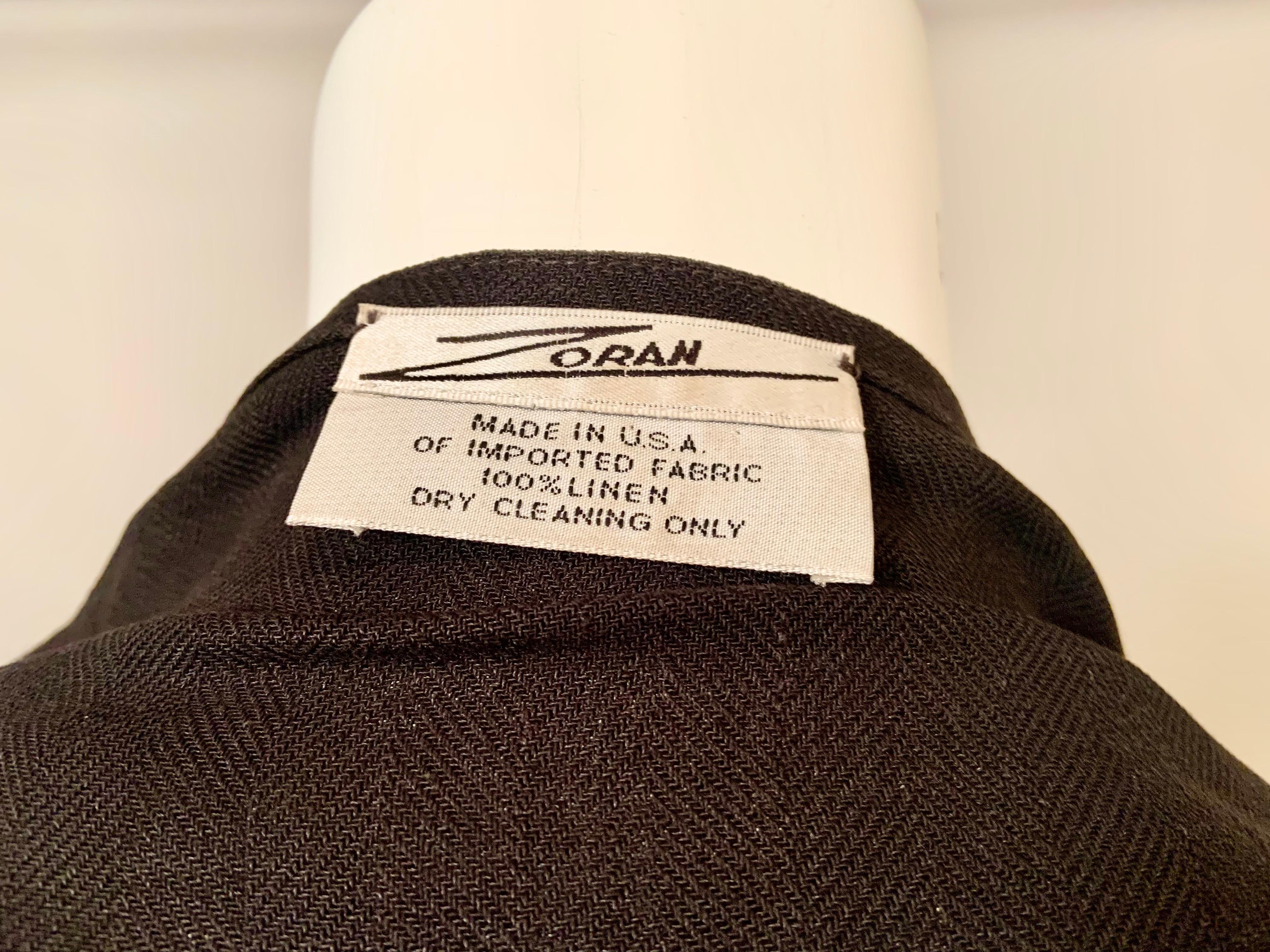 Giacca Zoran in lino nero importato in vendita 6