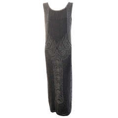 Early 1920's Crystal Beaded Flapper Evening Dress