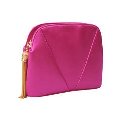 Valentino Hot Pink Satin Clutch, Never Used 6
