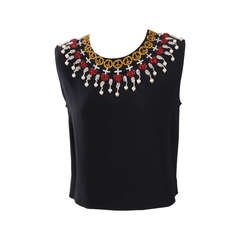 Moschino Couture "Peace & Love"  Beaded Top