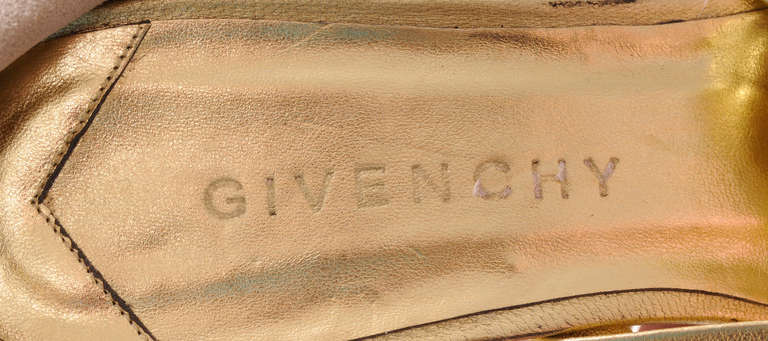 Givenchy Haute Couture Metallic Gold Wedge Heels, Never Worn In New Condition In New Hope, PA