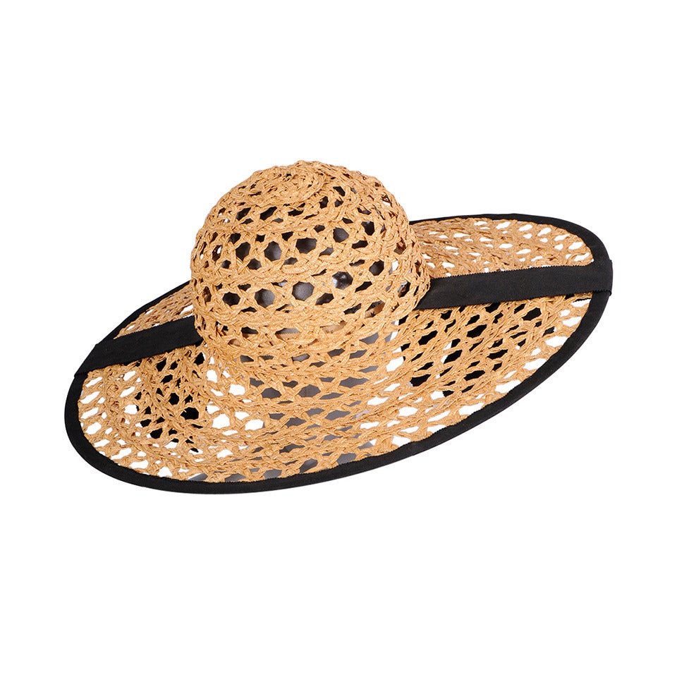 Chanel Haute Couture Runway Worn Straw Hat at 1stDibs