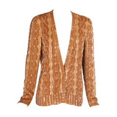 Vintage Norman Norell Gold Beaded and Embroidered Jacket 