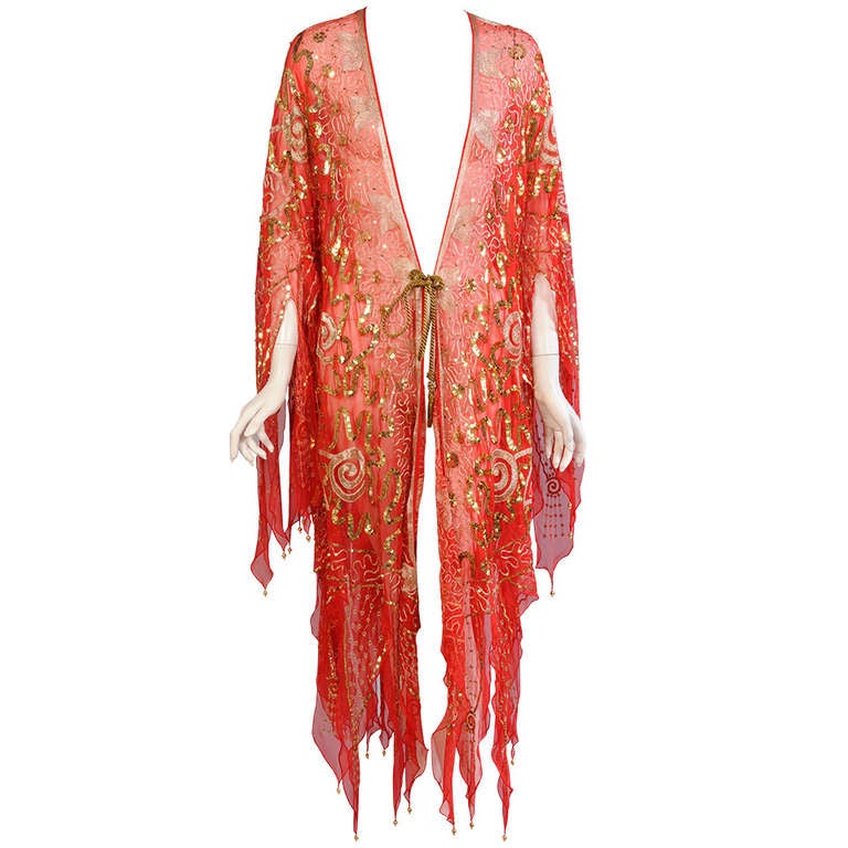 Zandra Rhodes Beaded and Embroidered Silk Coat