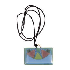 1970's Higgins Art Glass Pendant Necklace 11