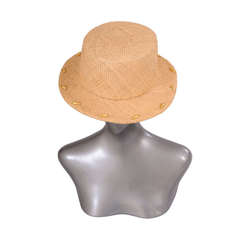 Givenchy Numbered Couture Straw Hat with Beadwork 8