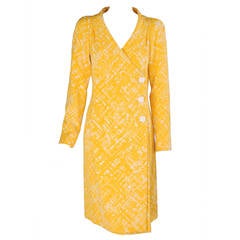Jacqueline de Ribes Abstract Print Silk Coat Dress 8