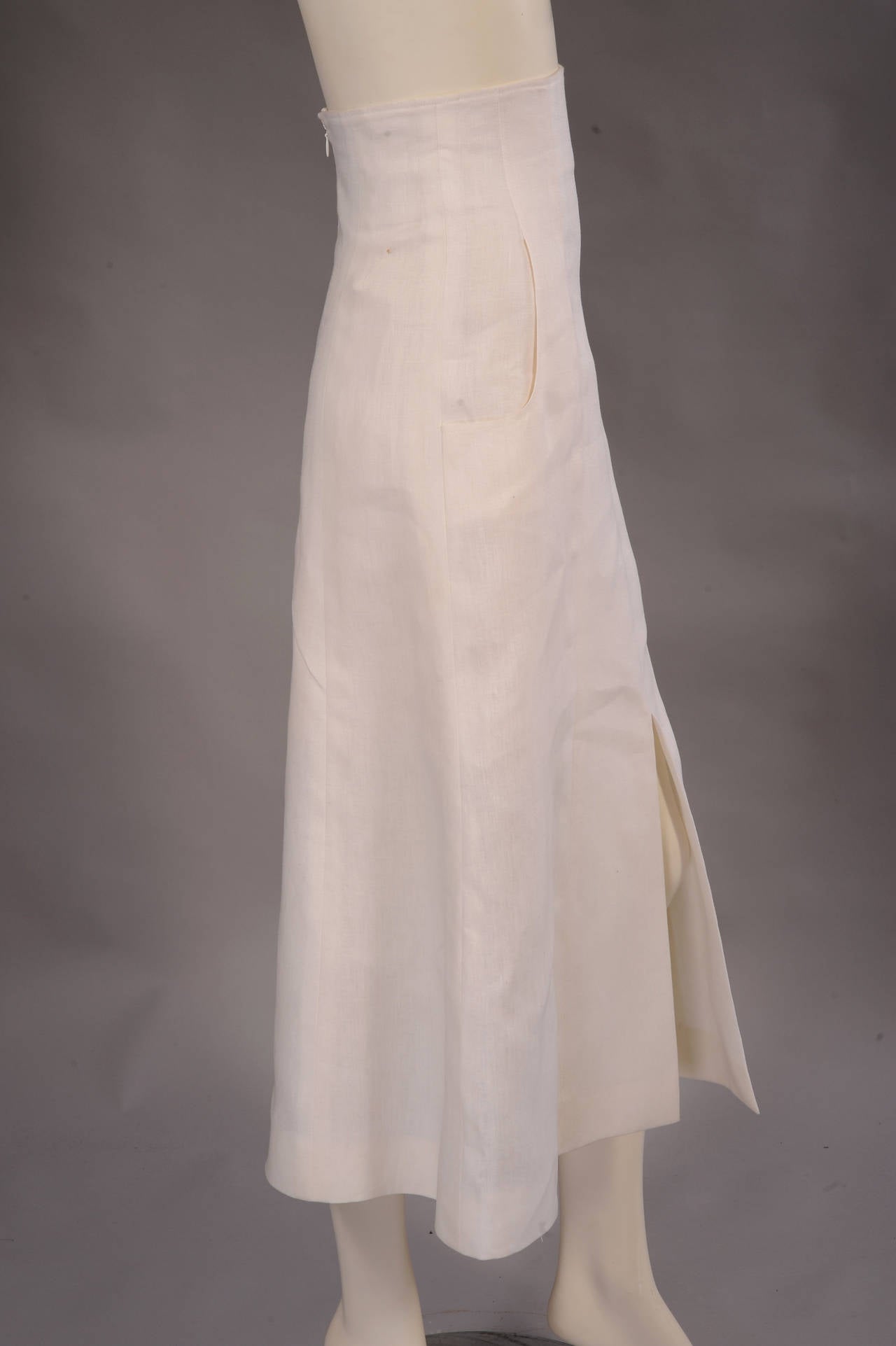 chanel white linen skirt with high waist for sale at 1stdibs chanel white linen skirt with high waist for sale at 1stdibs