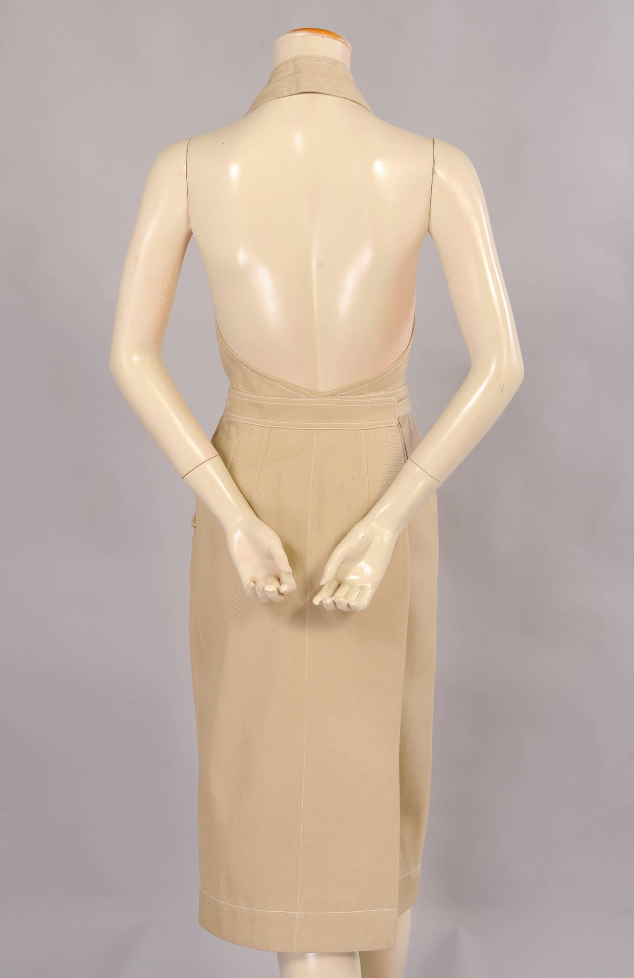 Hermes Natural cotton Twill Apron Wrap Dress, Never Worn In New Condition In New Hope, PA