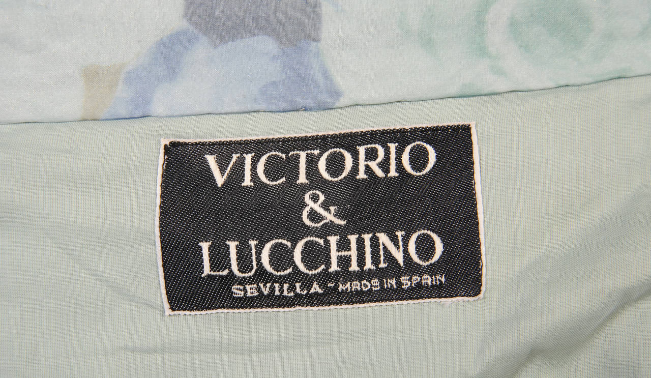 Women's Victorio & Lucchino, Spanish Designers, Silk Organza Dress & Fringed Shawl