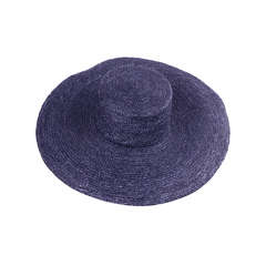 Givenchy Couture Runway Ete 96 Collection Navy Straw Hat 8