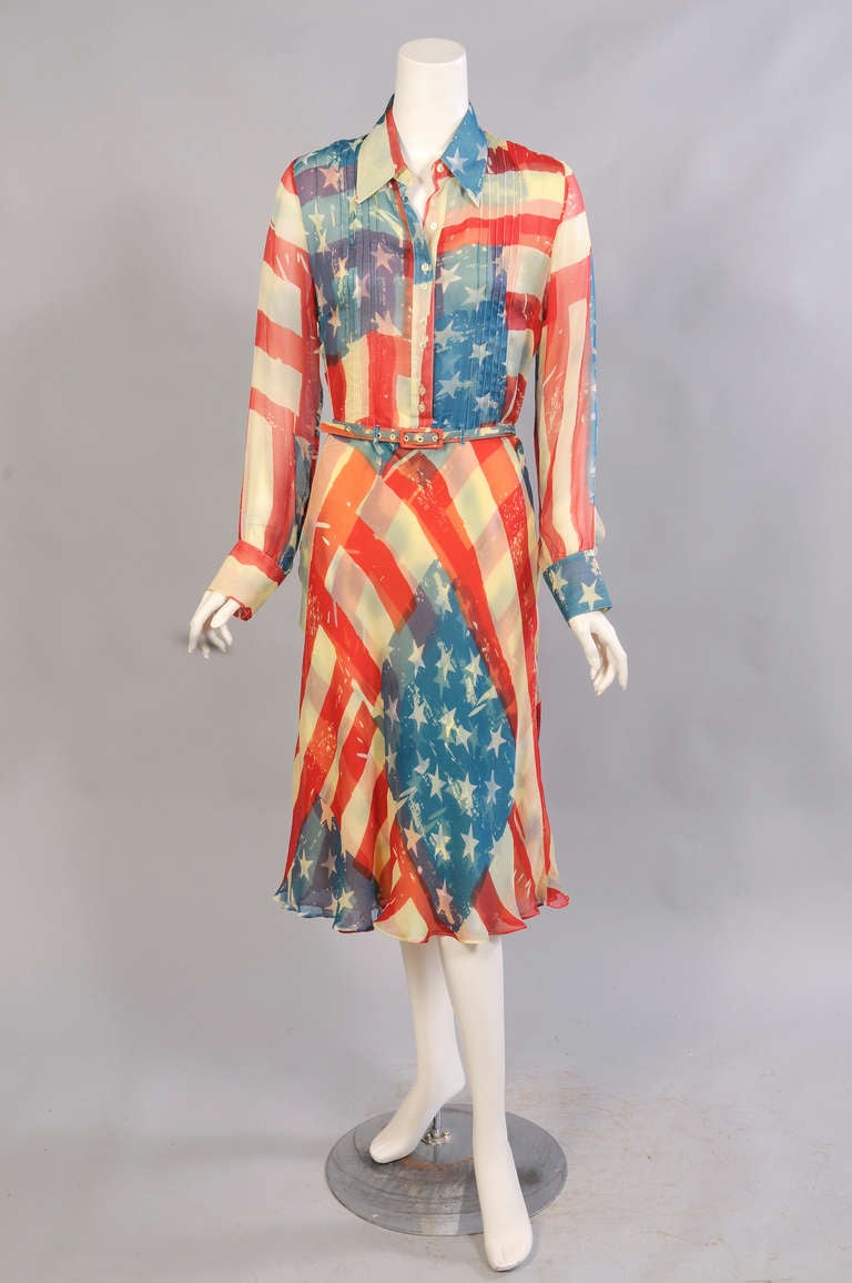 Catherine Malandrino's famous Flag Dress was featured in the windows of Bergdorf Goodman after the attack of 9/11. It was worn worn by many celebrities, including Halle Berry, Julia Roberts and Sharon Stone as a show of Patriotism after 9/11. It was
