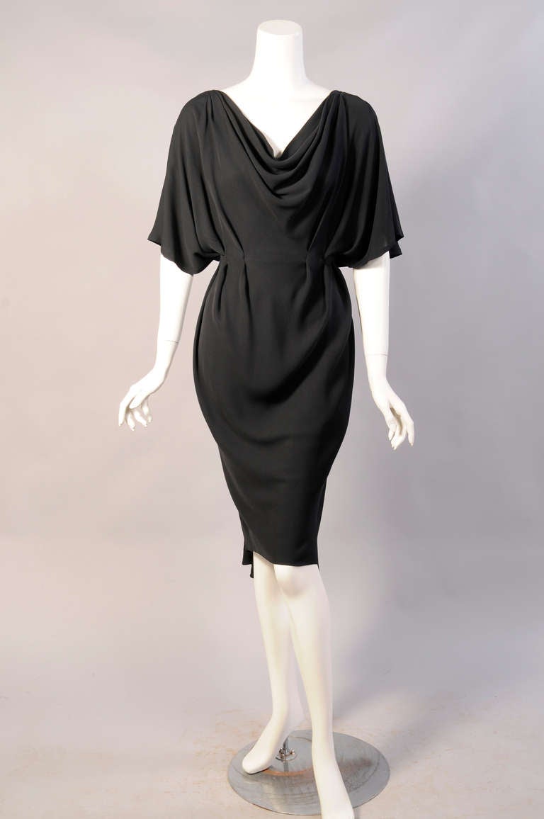 Madame Gres Attribution, Sexy Black Silk Dress with Amazing Back ...