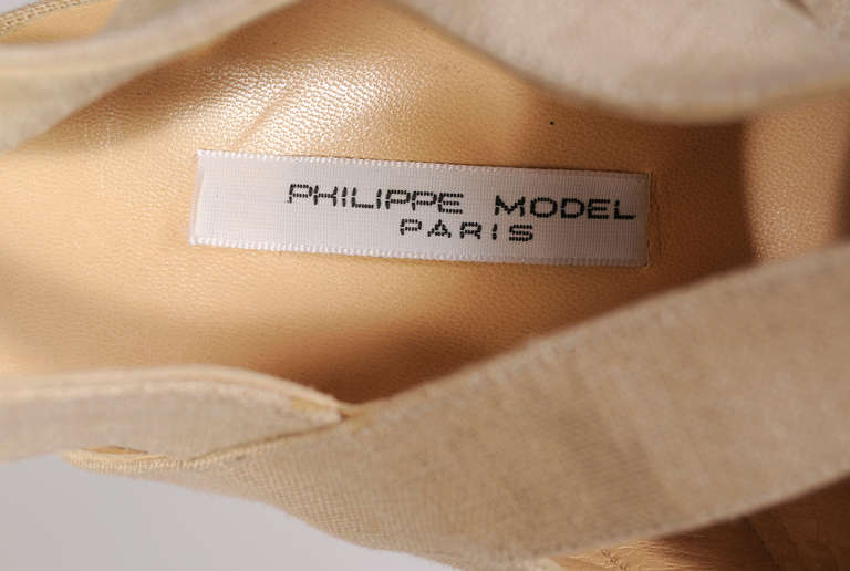 Philippe Model Linen Heels, Never Worn In Excellent Condition In New Hope, PA