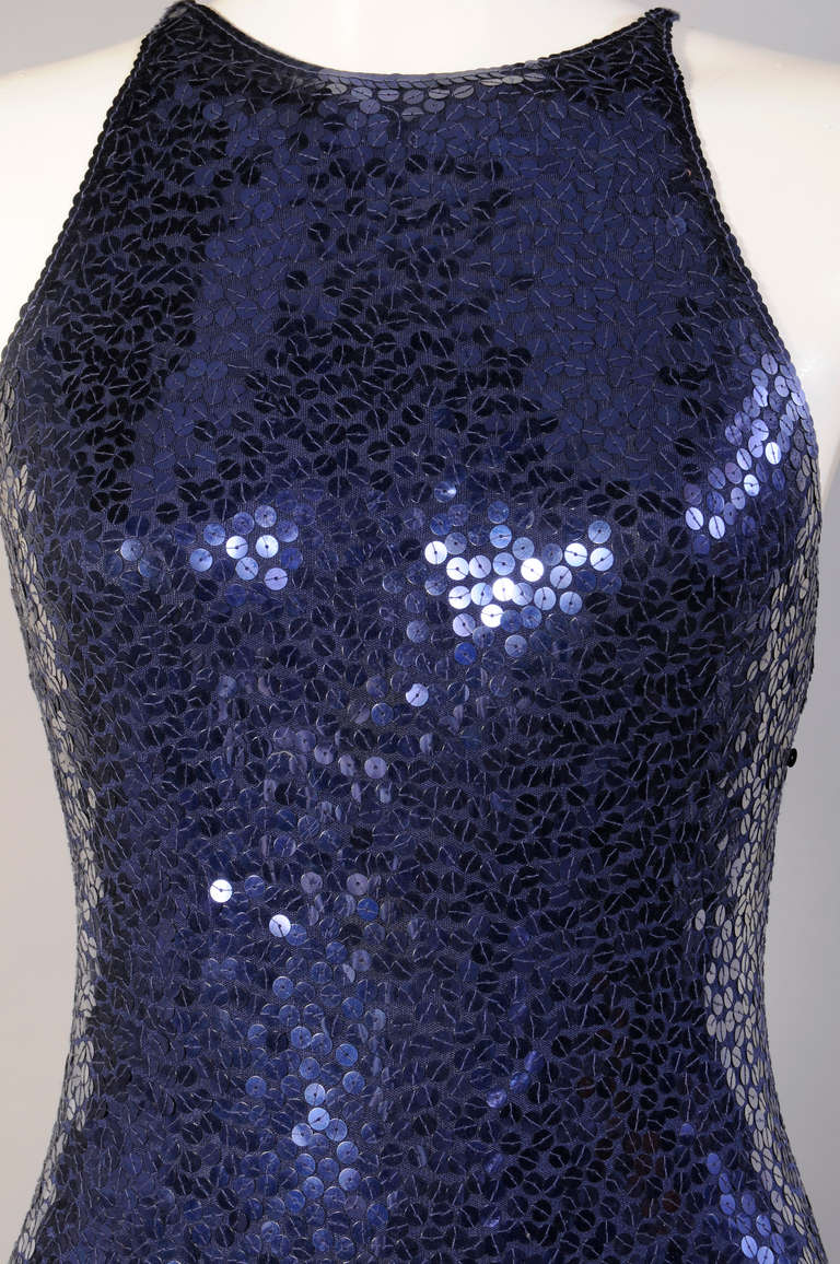 Women's Norman Norell Sapphire Mermaid Gown Exhibited 1972 Metropolitan Museum