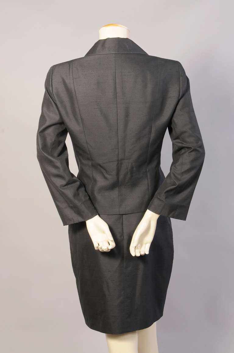 Christian Lacroix Black Silk Suit In Excellent Condition For Sale In New Hope, PA