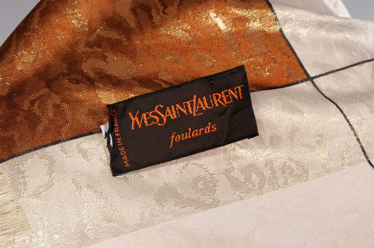 Yves Saint Laurent Woven Silk Shawl In New Condition In New Hope, PA