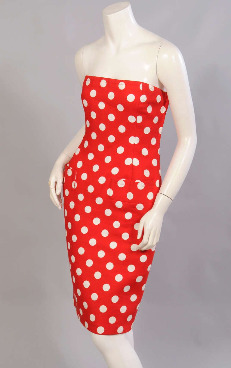 Givenchy Haute Couture Strapless Polka Dot Dress and Jacket For Sale at ...