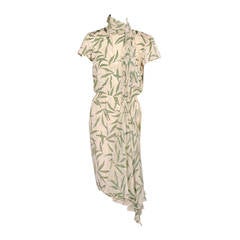 Valentino Bamboo Print Silk Dress
