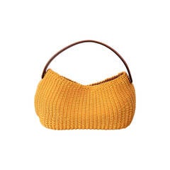 Oscar de la Renta Yellow Woven Cord Bag 2