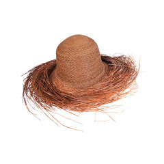Philippe Model Woven & Friged Straw Hat Never Worn