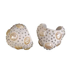 Chanel Haute Couture Pearl & Diamante Resin Cuffs