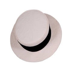 Givenchy Couture Runway Worn Summer 95 Collection White Matelasse Boater 11