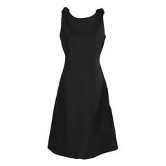 Jacqueline de Ribes Black Silk Gazar Sheath 2