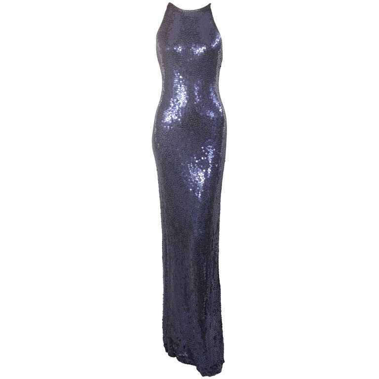 Norman Norell Sapphire Mermaid Gown Exhibited 1972 Metropolitan Museum