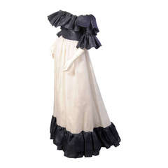 Givenchy Haute Couture Midnight Blue & White Silk Gazar Evening Dress 3