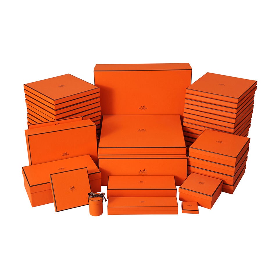 Collection of 48 Orange Hermes Boxes