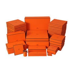 Collection of 48 Orange Hermes Boxes