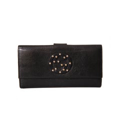 Gucci Studded Logo Black Leather Wallet