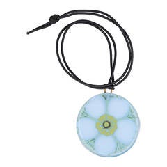 1970's Signed Higgins Art Glass Pendant 10