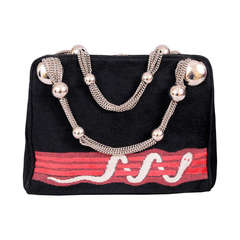 Vintage Roberta di Camerino Velveteen Bag with Snake Design